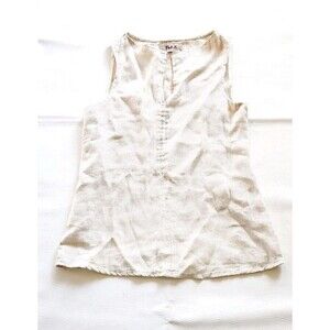 Flax Cream 100% Linen Sleeveless Top- Size Small
